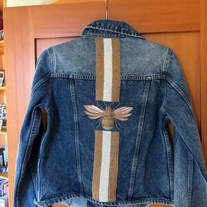 3D Queen Bee Beaded Denim Jacket from Rachelle M Rustic House of Fashion, EUC